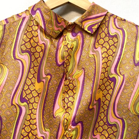 Vintage geometry sleeveless blouse【01199】