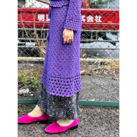 70s Purple crochet SETUP【00478】