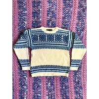 Nordic blue wool sweater【01351】