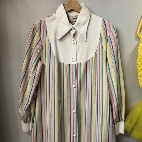 Vintage stripe maxi dress【01230】