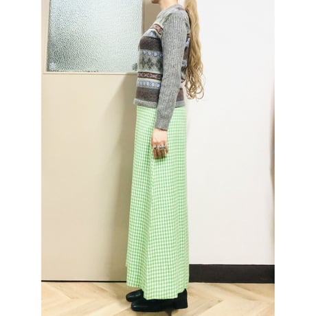 Vintage gray knit sweater【00622】