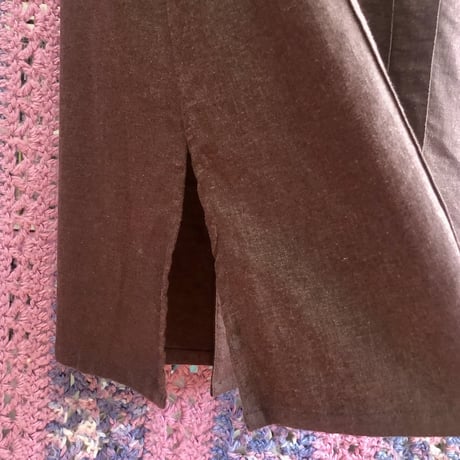 Vintage brown sleeveless long dress【01509】