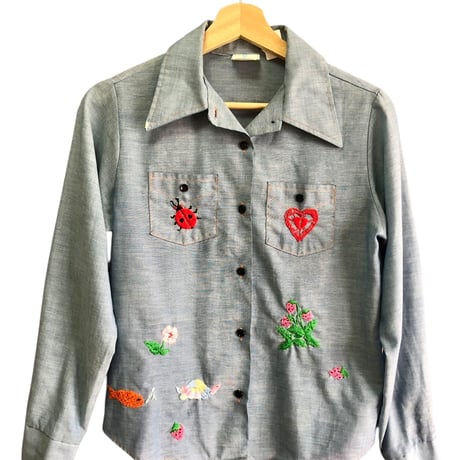 70s Chambray blouse【01466】