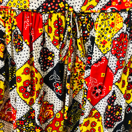 70a Patchwork pattern dress【01098】