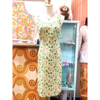 Vintage gingham×floral sleeveless dress【01202】