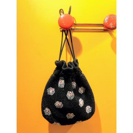 Vintage beads KINCHAKU bag【00034】
