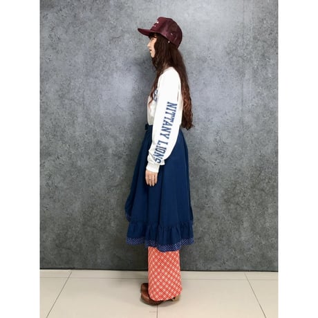 70s Handmade wrap skirt【01457】