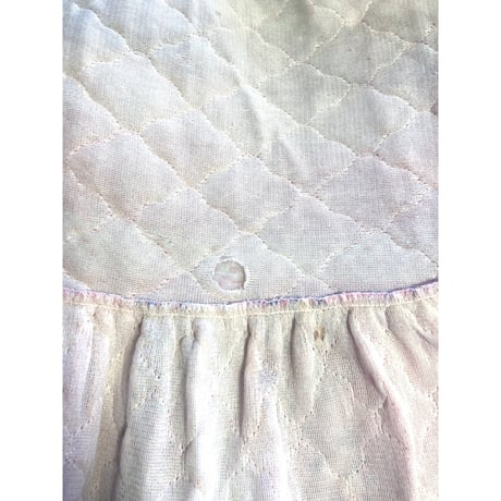 70s SEARS Quilted pink dress / gown【01404】