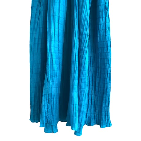 Vintage blue pleats dress【01321】