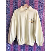 Butter yellow half zip sweat shirt【01357】