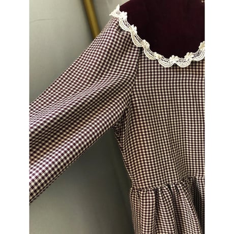 Vintage Velvet collar dress【01062】