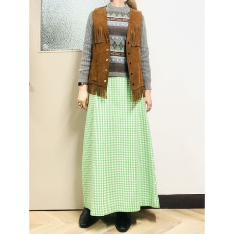 Vintage gray knit sweater【00622】