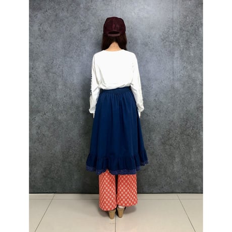 70s Handmade wrap skirt【01457】