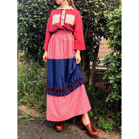 Vintage flare sleeve blouse【00381】