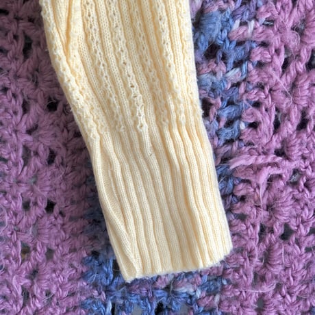 Butter yellow rib knit sweater【01332】