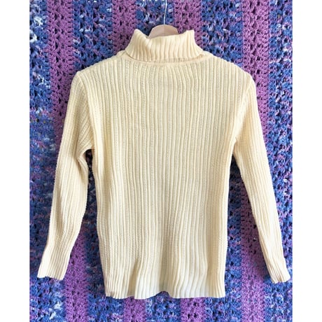 Butter yellow rib knit sweater【01332】