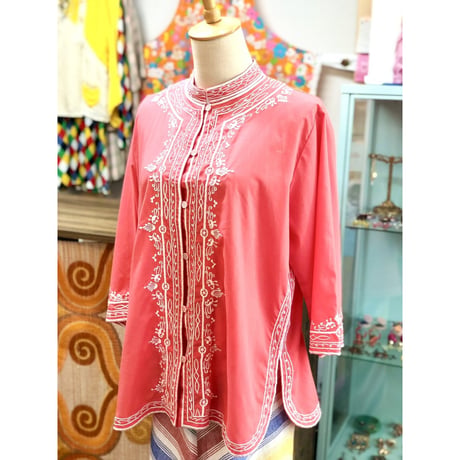 Caro of Honolulu Embroidered Blouse / Pink【01143】
