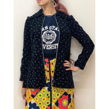 60s Flower pattern corduroy jacket【00499】