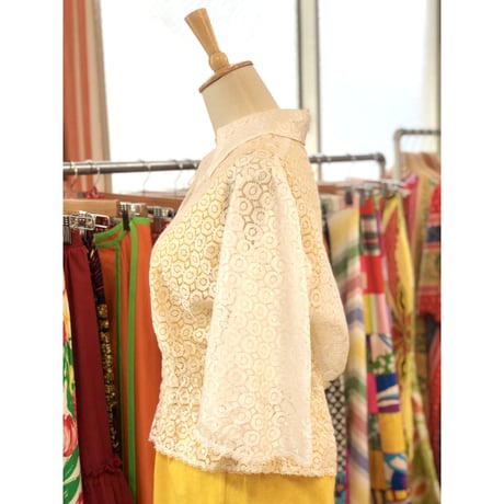 Vintage lace butterfly sleeve top【01203】