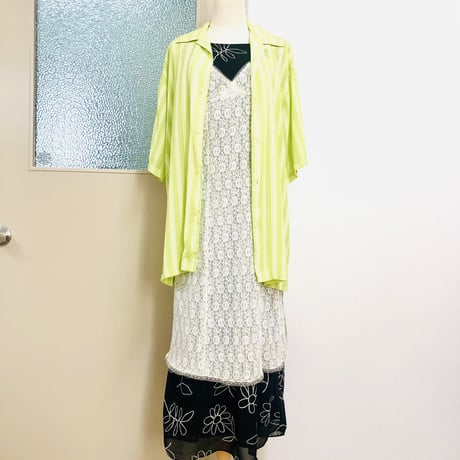 Lightgreen half sleeve shirt【00722】