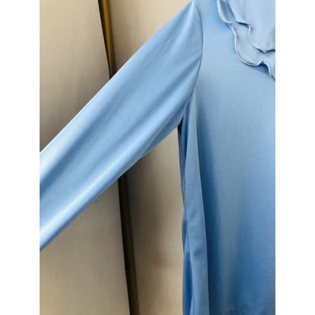 70s Sky blue ruffle blouse