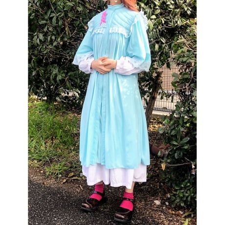 60s Pastel blue nightgown set【00122】