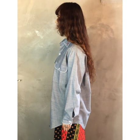 70s Chambray shirt【01291】