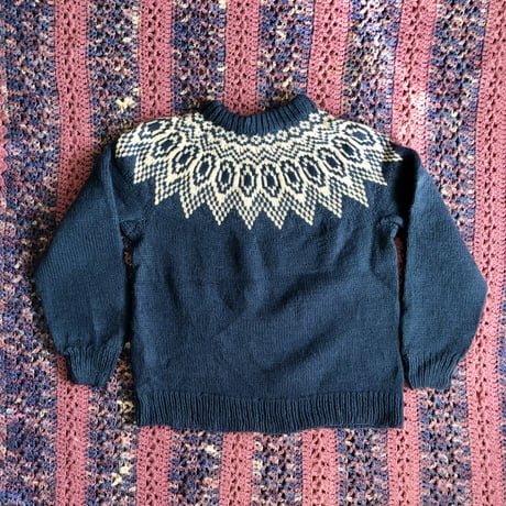 Nordic navy wool sweater【01350】