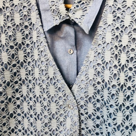 Vintage vest design blouse【01070】