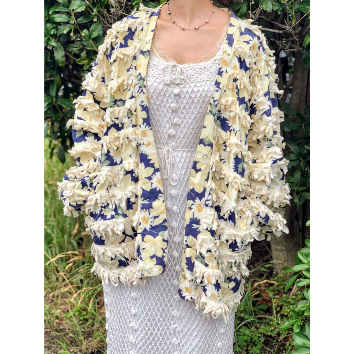 paula sweet フリンジカーディガン 80s peter max