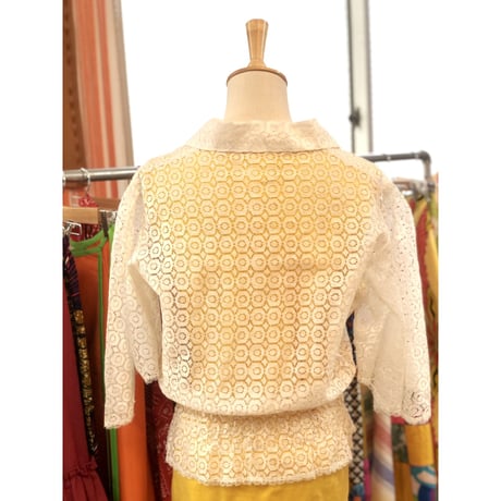 Vintage lace butterfly sleeve top【01203】