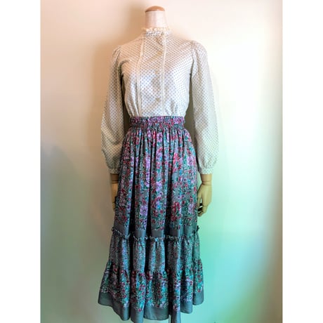 70s White bllouse【00184】