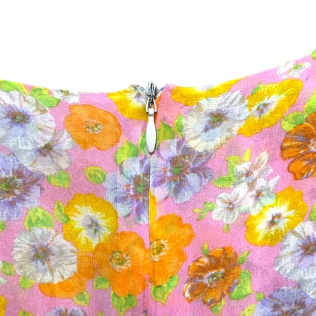 Pink floral sleeveless top【01479】