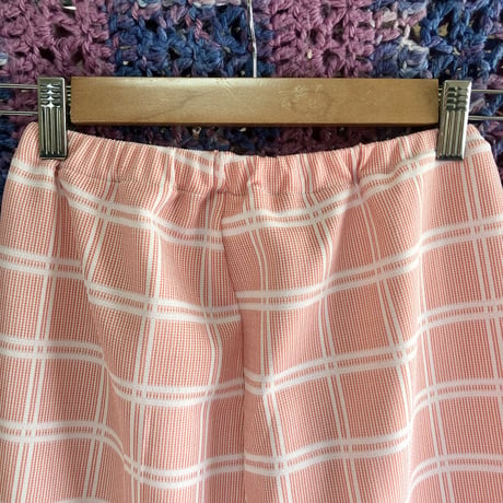Vintage pink plaid pants【01388】