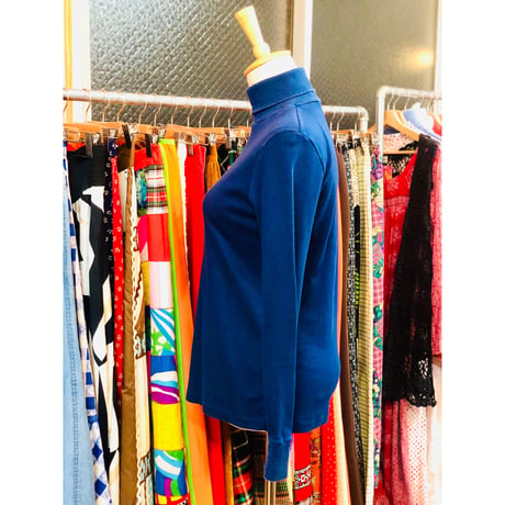 80s NAVY turtleneck top【01015】