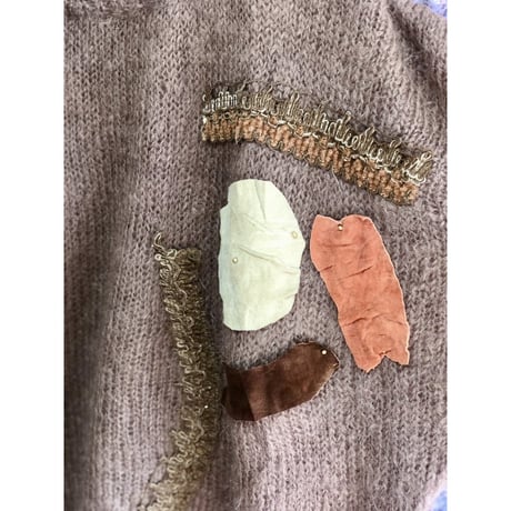 Brown design mohair knit sweater【01339】