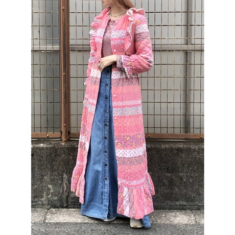 Pink velour top【01334】