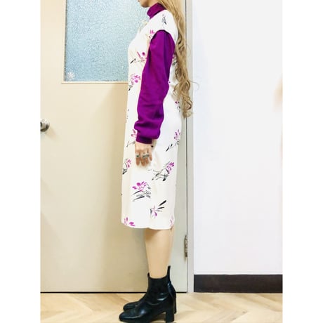 70-80s Dress & Quilted jacket 2PC【01055】