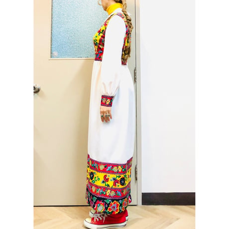 70s Bohemian maxi dress【01034】