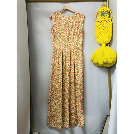 60s Flower print maxi dress【00721】