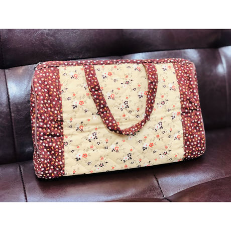 70s Floral quilted bag with mini wallet【00580】