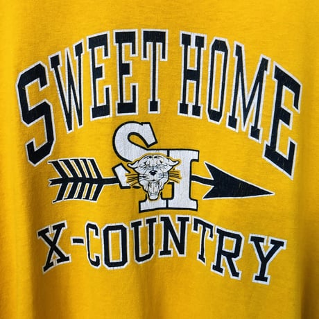 Vintage yellow X-COUNTRY tee【01193】