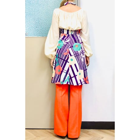 60s Halter mini dress【00969】