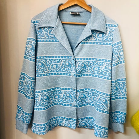 70s Blue paisley 2PC【01127】