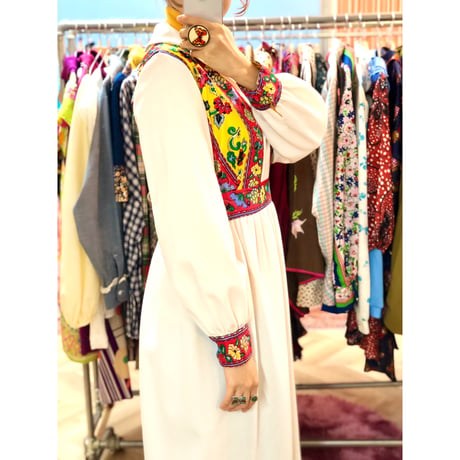 70s Bohemian maxi dress【01034】