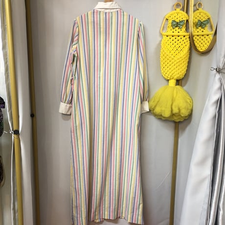 Vintage stripe maxi dress【01230】