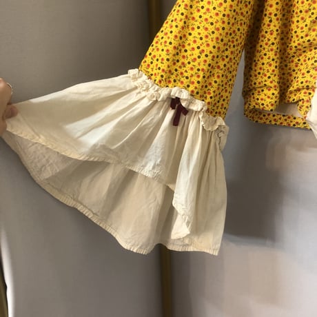70s Yellow floral 2pc【01213】