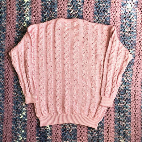 Pink knit sweater【01367】