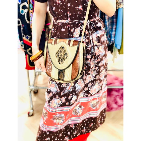 70s Patchwork shoulder bag【00931】