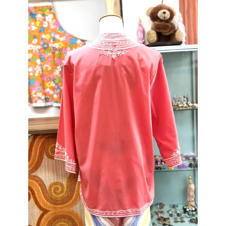 Caro of Honolulu Embroidered Blouse / Pink【01143】
